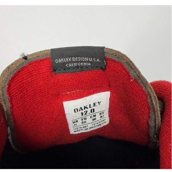 Y2K Oakley Sneakers Chunky Skateboarding Casual Icon Brown Suede Shoes Mens 12 - Picture 4 of 13